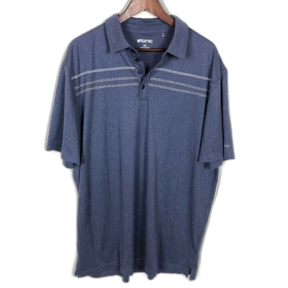 Etonic Blue Polo Short Sleeve Golf Shirt Men's Size 2XL